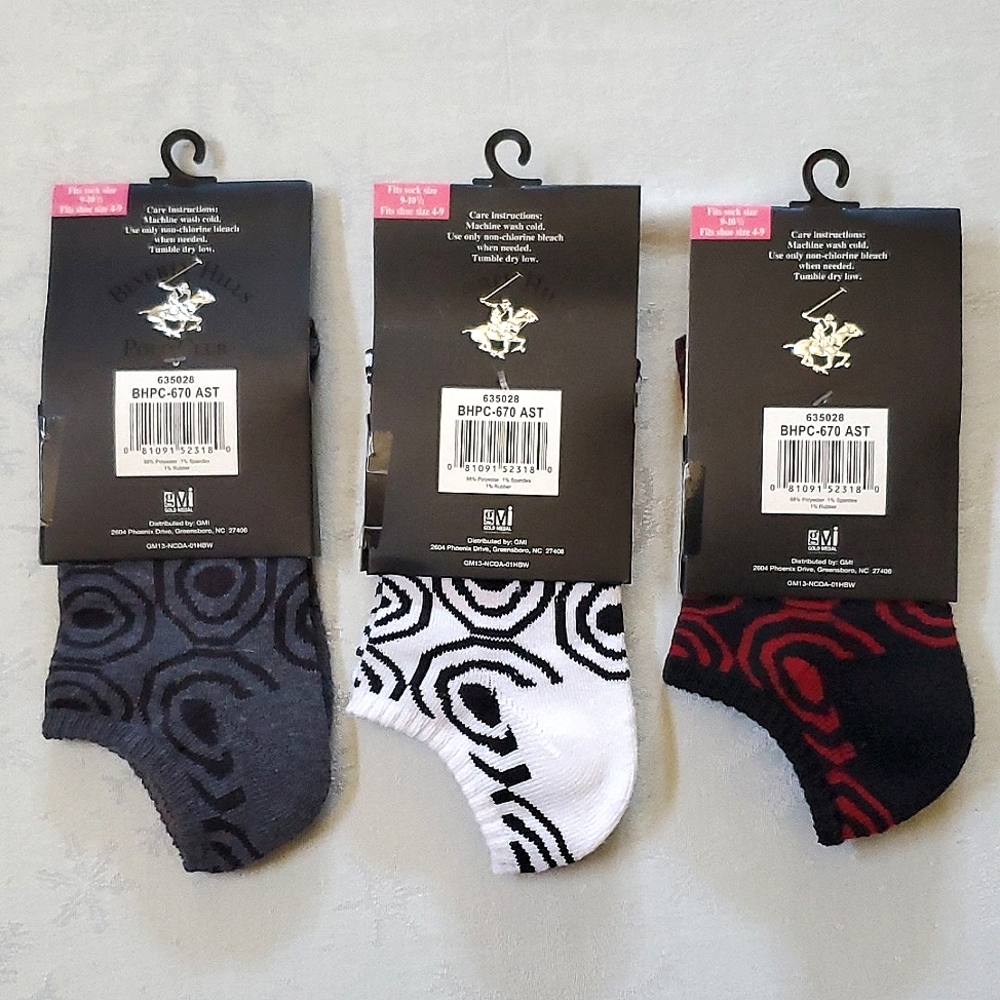 NIP New Beverly Hill Polo Club Lot of (3) Pairs Socks (Shoe Size 4 - 9) - Picture 3 of 3